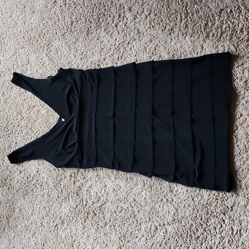 Just for wraps mini black layered dress sz L